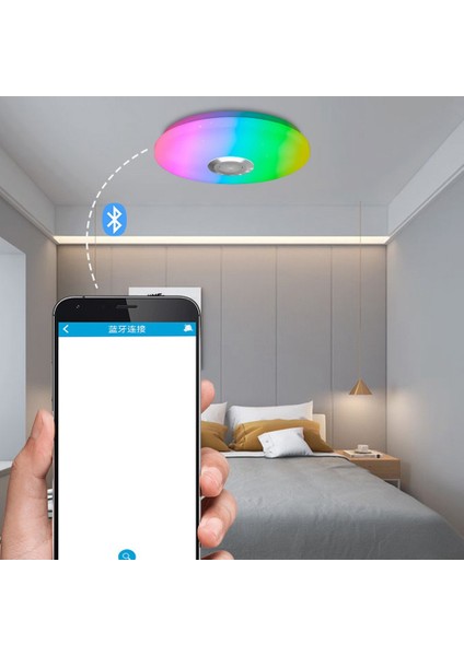 LED Tavan Lambası Kablosuz Uzaktan Akıllı Işık Rgb Kısılabilir App Bluetooth Müzik Yatak Odası Oturma Için 335X70MM (Yurt Dışından)