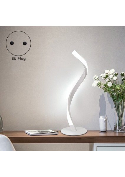 LED Kişilik Spiral Aydınlatma Lambası Basit Okuma Masa Lambası Tak ve Çalıştır Başucu Lambası Yatak Odası Restoran Ab Tak Için (Yurt Dışından) indirimleri