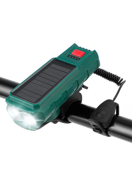 Güneş Enerjisi Bisiklet Far Su Geçirmez USB Şarj Edilebilir 130DB Korna El Feneri Bisiklet Zili Bisiklet Aksesuarları Yeşil (Yurt Dışından) indirimleri