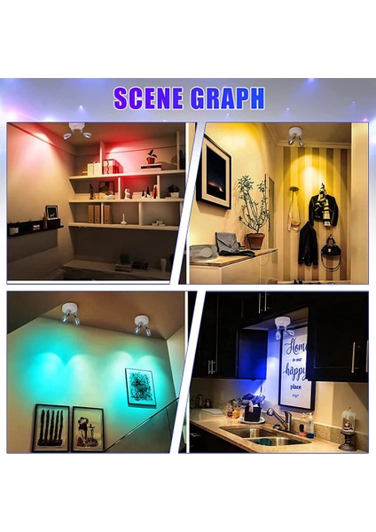Adet 13 Renk Kumandalı Spot Kapalı Çift Kafa Kablosuz LED Spot Rgb Uzaktan Kumandalı LED Vurgu Işıkları B (Yurt Dışından) fırsatları