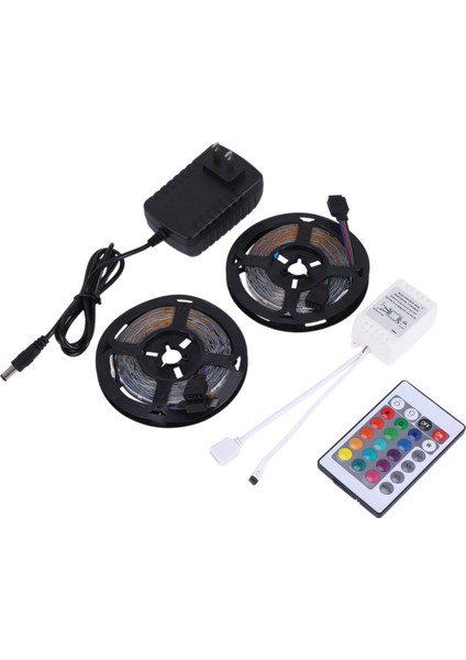 10M 300LEDS 3528 Smd 2x 5m Rgb LED Işık Şeridi + 24 Anahtar Ir Uzaktan Kumanda Su Geçirmez Olmayan DC12V 60LEDS/M Esnek Aydınlatma Şerit Bant Bize Tak (Yurt Dışından)