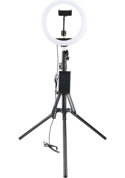 Tripod Standlı Telefon Tutuculu Halka Işık, Bluetooth Uzaktan Kumandalı Telefon Için 10 Inç Selfie Halka Işığı, Canlı Yayın Için (Yurt Dışından) modelleri