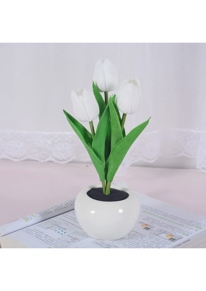 Lale Lamba, Yeni Masa Lambası Vazo ile LED Simülasyon Lale Gece Lambası, Masa Lambası Dekorasyon Odası, B (Yurt Dışından)