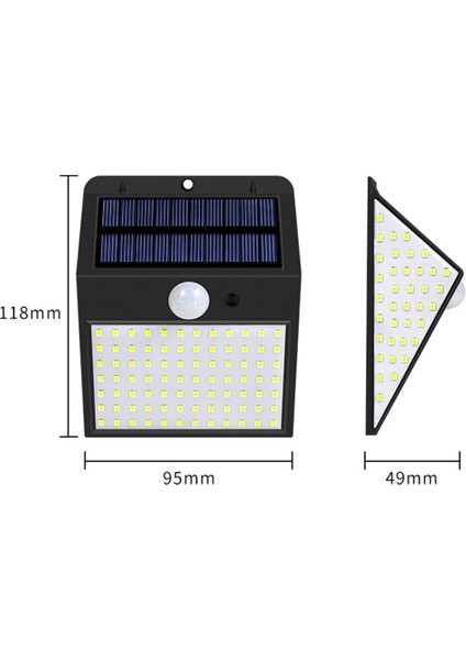 170LED Pır Hareket Sensörü Güneş Enerjisi Sokak Lambası Güneş Işığı Kontrolü Yard Yolu Ev Bahçe Güneş Enerjisi Lambası Duvar Lambası (Yurt Dışından)