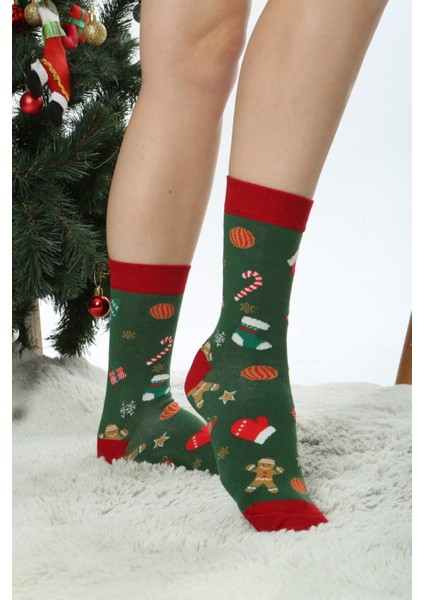 5'li Yılbaşı Desenli Renkli Geyik Çorap Set fırsatları