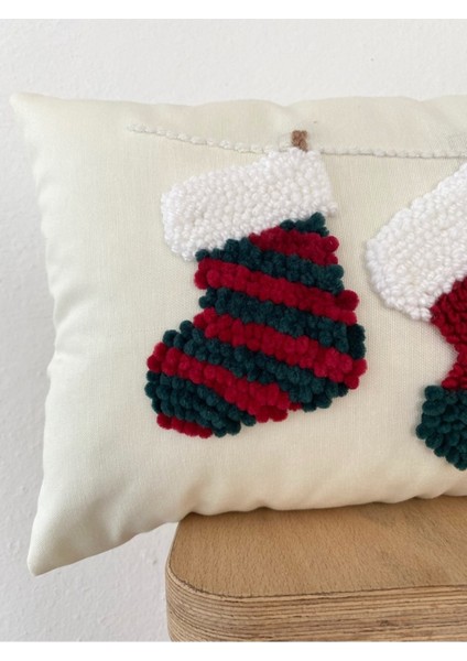 Yılbaşı Çoraplar Punch Kırlent Yastık Kılıfı fırsatları