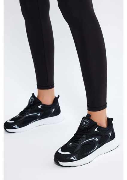 Unisex Siyah Beyaz Faylon Taban Rahat Kalıp Unisex Ayakkabı