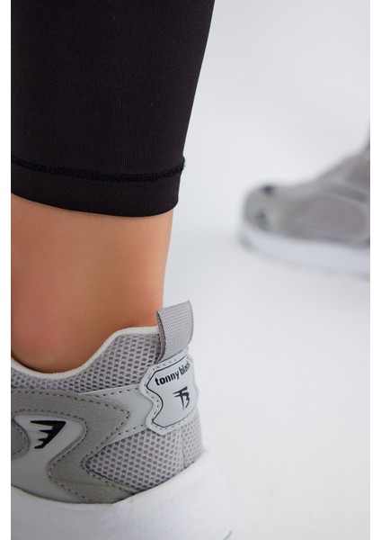 Unisex Gri Siyah Faylon Taban Rahat Kalıp Unisex Ayakkabı fırsatları