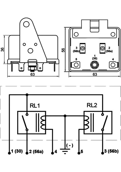 12V Far Rölesi ( Far Güçlendirme Rölesi ) Çift Bobinli Röle