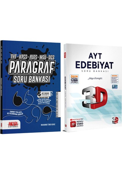 Paragraf - 3D Yayınları AYT Edebiyat Soru Bankası 2 Kitap