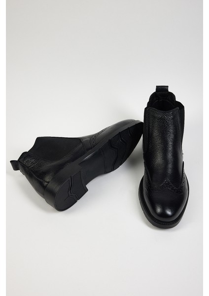 Erkek Siyah Tonny Black Rahat Kalıp Detaylı Hakiki Deri Erkek Bot modelleri