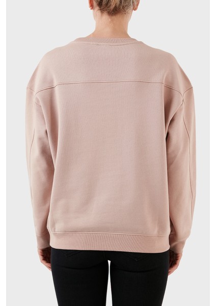 % 100 Pamuk Parlak Taş Logolu Bisiklet Yaka Regular Fit Kadın Sweatshirt 101607 A12I D46 fiyatları
