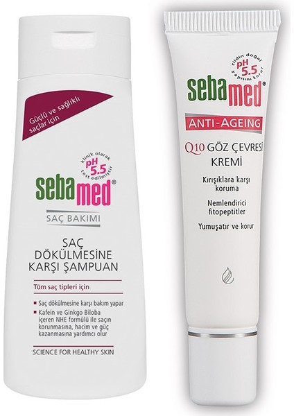 Saç Dökülmesine Karşı Şampuan 400 Ml- Sebamed Q10 Yaşlanma Önleyici Göz Çevresi Kremi 15 ml