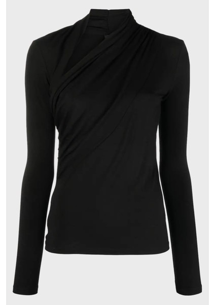 Slim Fit Jarse Asimetrik Drapeli Bluz Kadın Bluz 102363 A1DE Z99 indirimleri