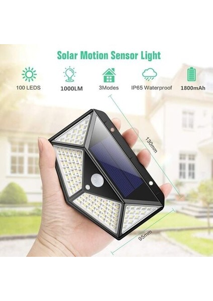 Adet-Solar Lamba-Siyah 100LED [1 Paket] (Yurt Dışından) fiyatları