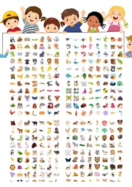 350 Adet Hayvanlar Alemi Sticker