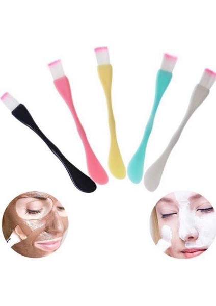 Maske Fırçaları Yumuşak Fırça Kafası Temizleme Yüz Smear Fırçası Çift Başlı Yüz Cilt Bakımı Makyaj Araçları (Yurt Dışından)