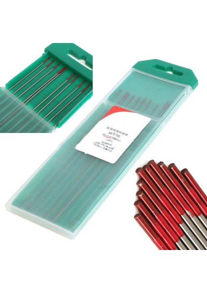 10 Adet Tungsten %2 Uçlu Tıg Kaynak Elektrodu 150MM / 6 Inç (Yurt Dışından)