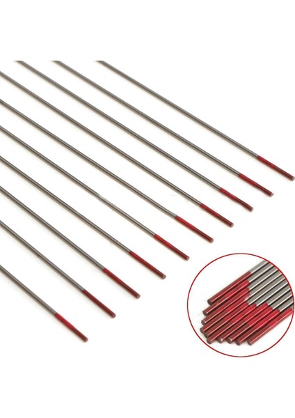 10 Adet Tungsten %2 Uçlu Tıg Kaynak Elektrodu 150MM / 6 Inç (Yurt Dışından)