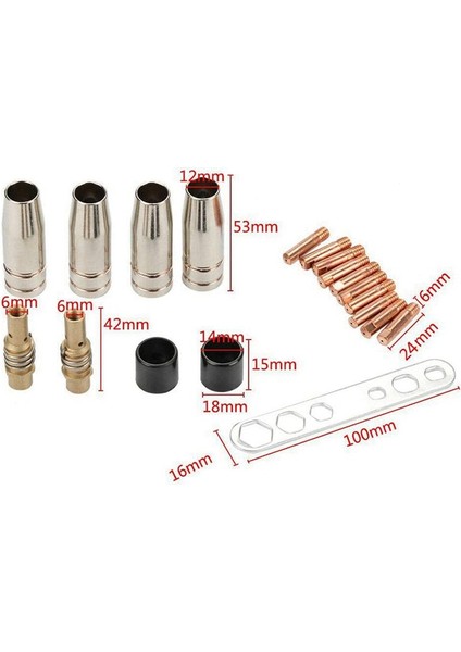 15AK MB15 Mig Mag Co2 Kaynak Için 20 Adet Nozullar Kaynakçı Aksesuarı (Yurt Dışından) modelleri
