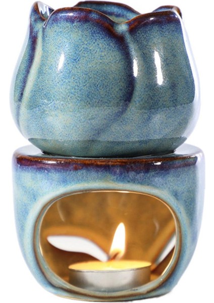 2022 Yeni Lale Şekli Seramik Tütsü Brülör Aromaterapi Yağ Sobası Mum Fırın Kapalı Koku Araçları Süslemeleri (Yurt Dışından) fiyatları