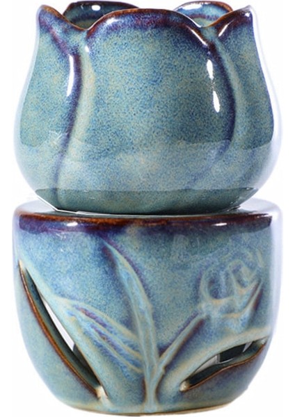 2022 Yeni Lale Şekli Seramik Tütsü Brülör Aromaterapi Yağ Sobası Mum Fırın Kapalı Koku Araçları Süslemeleri (Yurt Dışından) fırsatları