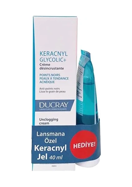 Keracnyl Glycolic+ Creme 30 ml & Ducray Keracnyl Foaming Gel 40 ml Set