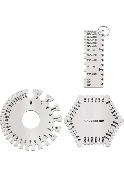 Zoroom Kaynak Ölçer Seti Islak Film Tarak Tel Sac Kalınlığı Ölçer Yuvarlak Tel Kablo Sac Ölçer (Yurt Dışından)