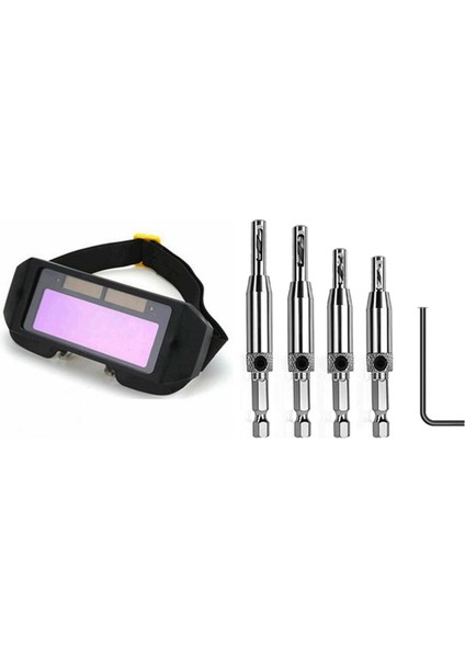 Adet Otomatik Kararan Kaynak Kask Dayanıklı ve 1 Takım Kendinden Merkezleme Menteşe Tapper Çekirdek Matkap Ucu Seti Ağaç Işleme Için (Yurt Dışından)