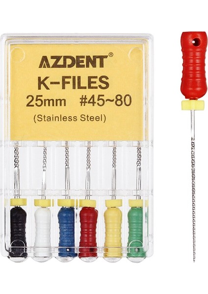 Adet/paket Azdent Diş El Kullanımı K Dosyaları 25MM Paslanmaz Çelik Endodontik Kök Kanal Dosyaları Diş Hekimi Araçları Diş Laboratuvarı Aletleri (Yurt Dışından)
