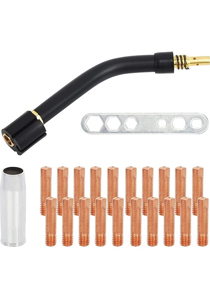 Srıwen 20 Adet 0.8mm Mıg Kaynak Nozulları 15AK Mıg/mag Kontak Borusu ile 1 Gaz Nozulu, 1 Alet ve 1 Brülör (Yurt Dışından)