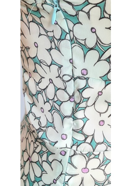 Omuzdan Bağlamalı Çiçekli Saten Elbise fırsatları