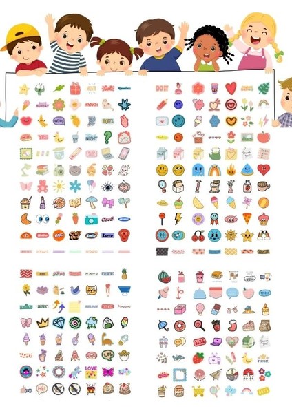 320 Adet Kız Çocukları Için Eğlenceli Sticker