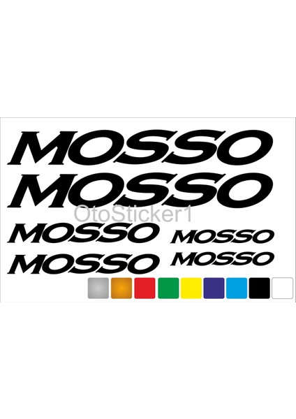 Bisiklet Kadro Sticker Seti Mosso Uyumlu Siyah 001