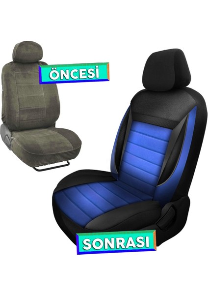 Seat Ibıza Hb Uyumlu Oto,araç Tay Tüyü Koltuk Kılıfı Mavi 001