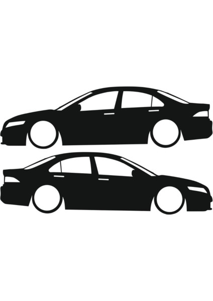 Otomobil Tasarım Oto Sticker Model 12 Beyaz 16*6 cm 001