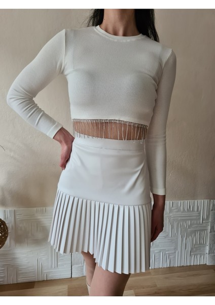 Taşlı Crop Top