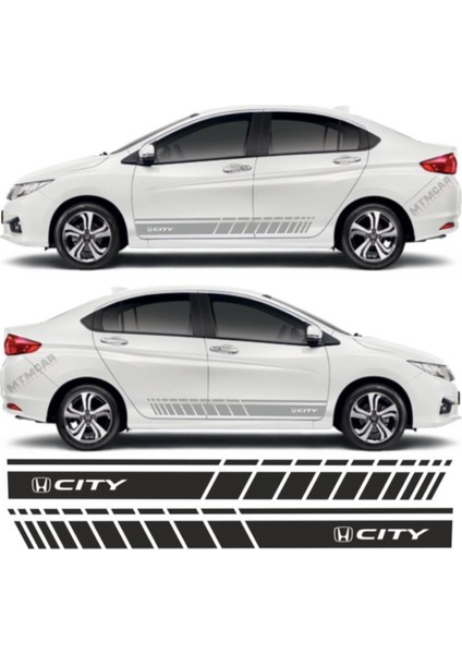 Honda City Için Uyumlu Aksesuar Oto Yan Şerit Sticker 001