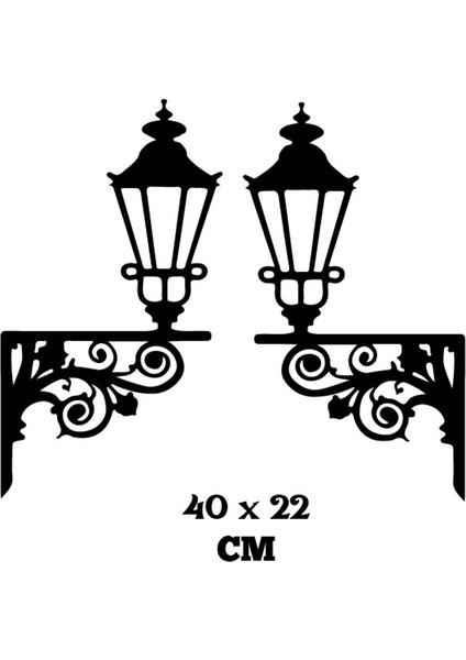 Park Lambası Şamdan 2 Adet Duvar Sticker Yapıştırma (Sudan ve Nemden Etkilenmez) 001 modelleri
