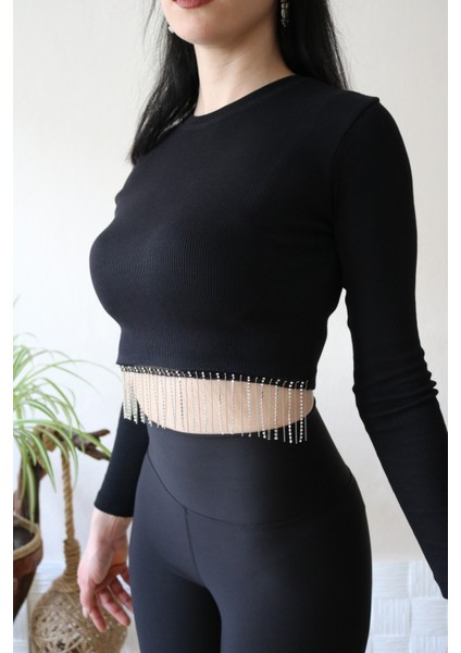 Taşlı Crop Top