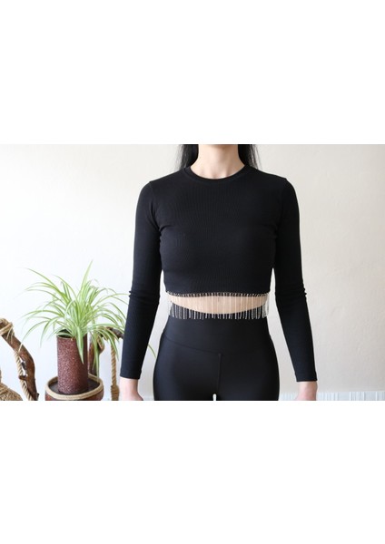 Taşlı Crop Top