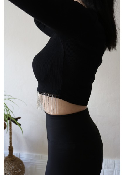 Taşlı Crop Top