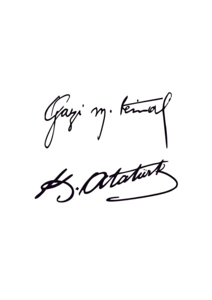 Gazi M.kemal-K.atatürk Imza Sticker Ikili Imza 15*6 cm 001