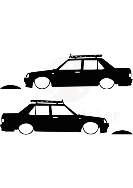 Tofaş Şahin Basık Oto Gölge Sticker Siyah 20*5 cm 001