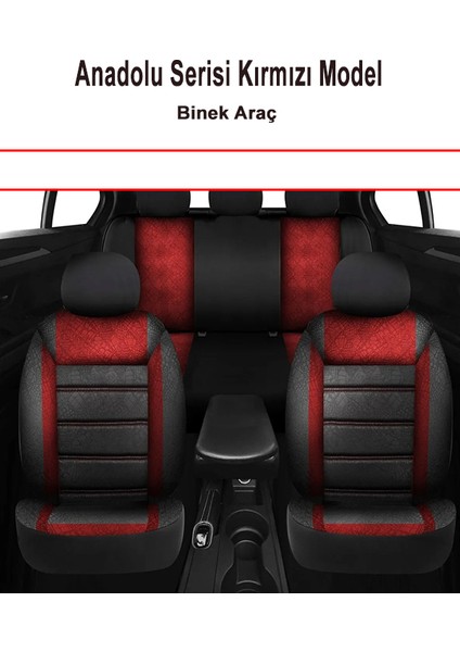 Alfa Romeo Stelvio Uyumlu Anadolu Serisi Oto Koltuk Kılıfı Kırmızı 001