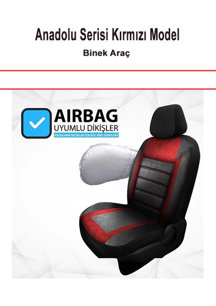 Çelik Auto Seat Oxeo Uyumlu Anadolu Serisi Oto Koltuk Kılıfı Kırmızı 001