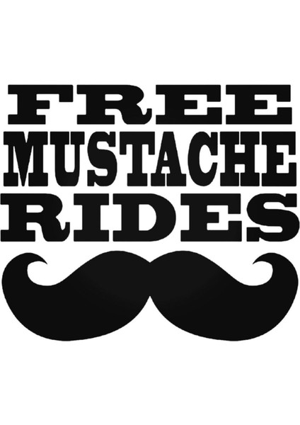 Free Mustache Rides Oto Sticker 20 cm 001