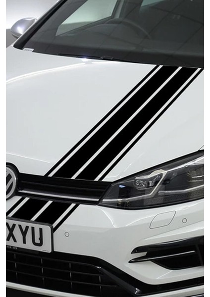 Oto Kaput Çift Şerit Oto Sticker 120*15CM 001