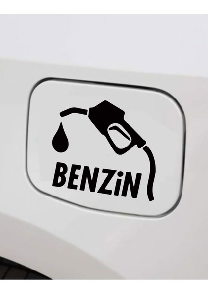 Oto Yakıt Depo Kapağı Sticker Siyah 12CM 001