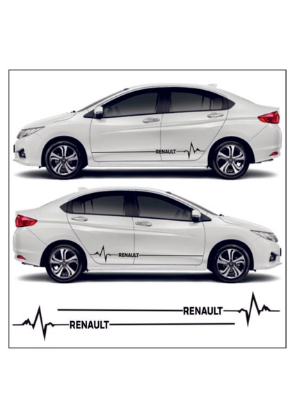 Renault Fluence Için Uyumlu Aksesuar Yan Şerit Oto Ritim Sticker 001